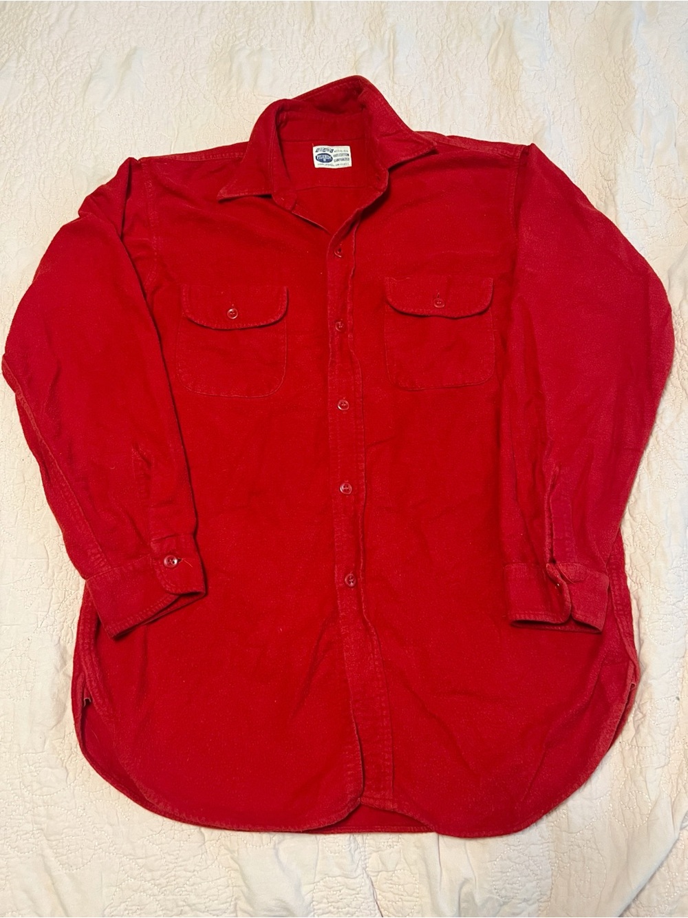 Vintage Pilgrim Red Long-Sleeve Button-Down Flannel Shirt M